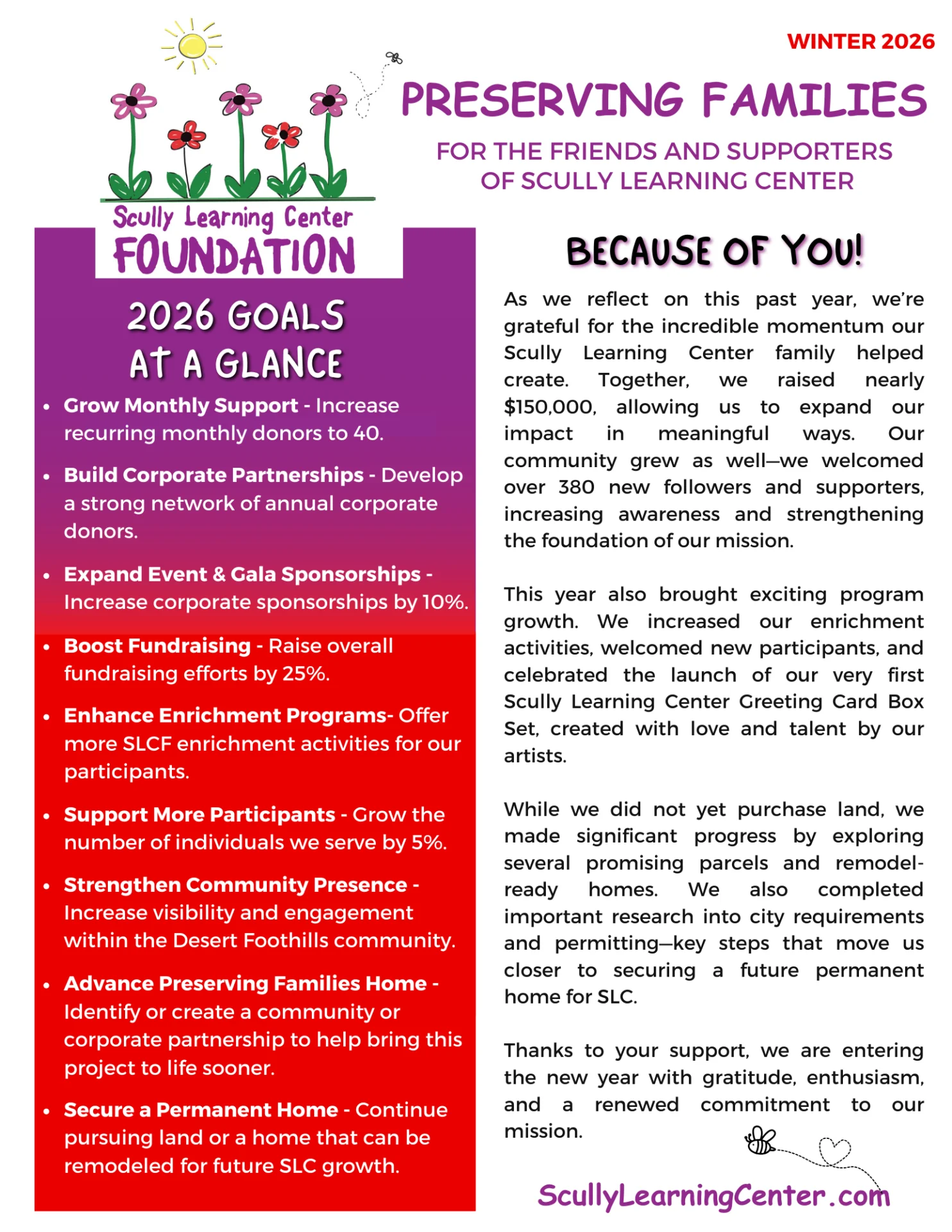 Scully Learning Center Winter Newsletter 2026